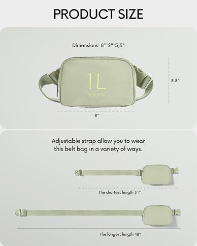 Image of ODODOS Unisex Mini Belt Bag with Adjustable Strap Small Fanny Pack for Workout Running Traveling Hiking, Desert Sage