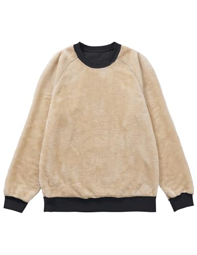 MAGCOMSEN Men's Sweatshirts Sherpa Lined, Heavyweight Fleece Pullover, Warm Crewneck Winter Sweatshirt2