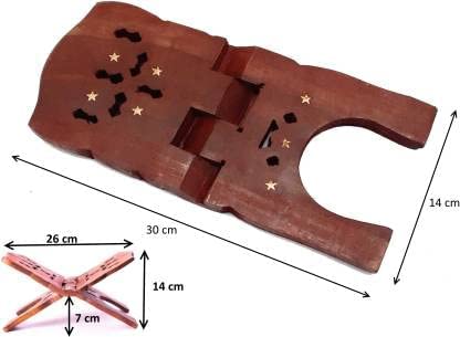 Image of Book Reading Stand |Wooden Brown Rehal Handmade |Handcrafted Sheesham Premium Geeta /Quran /Bible /Ramayana Holy Book Stand (Brown 02)