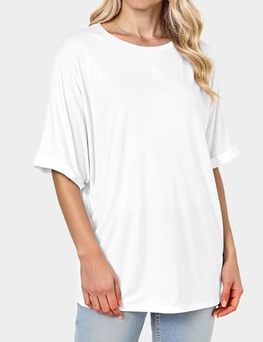 Buauty Womens Oversized Short Sleeve Tshirt, Plus Size Tops Loose Basic Crew Neck Tee, Summer Business Casual Top 2025 Trendy3