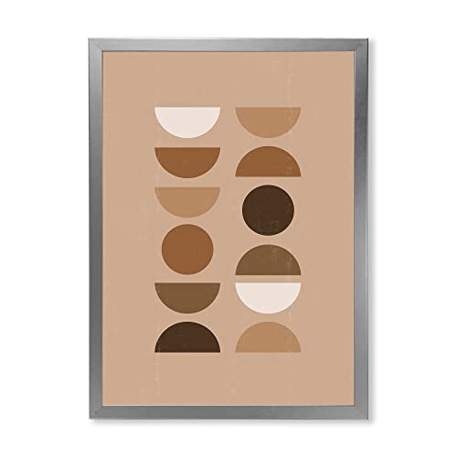 Impression géométrique abstraite Soleil Lune II cadre moderne bois pour salon
