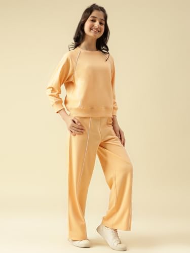 Image of Li'l Tomatoes Girls Tracksuit Set| Winter Looper Sweatshirt with Pajama| Kids Casual Co-Ord Set| 9-16 Years