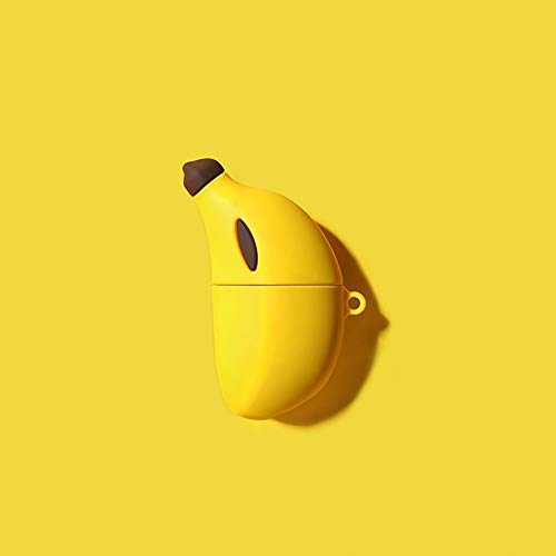 Funda para AirPods, funda divertida de silicona con personajes de dibujos animados, Kawaii divertido diseño de llavero genial compatible con banana para AirPods 1,2