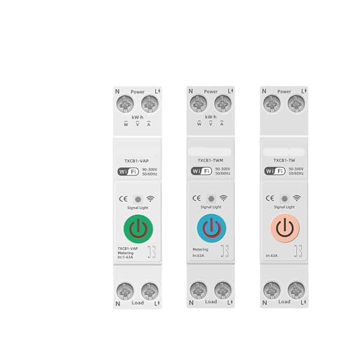 Disjoncteur intelligent TXCB1-TWM 20A avec télécommande sans fil et compteur électrique monophasé