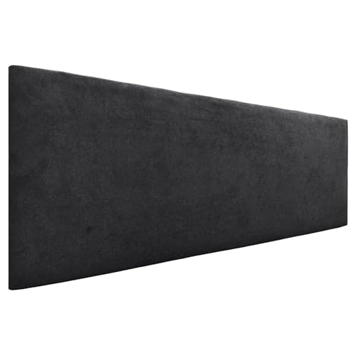 DHOME Tête de lit en Similicuir ou Tissu AQUALINE Tête de lit Lisse Tête de lit tapissée Lit de Luxe (Tissu Noir, 150cm (Lits 150/160))