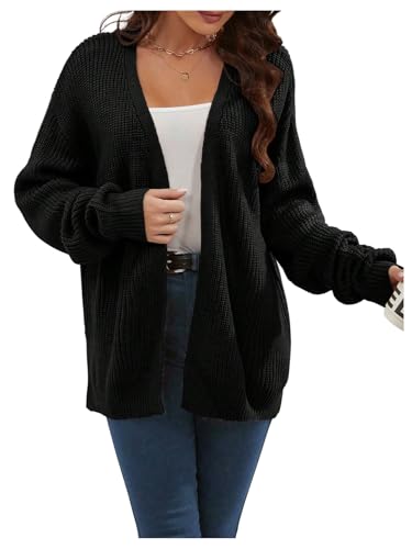 SweatyRocks Women's Chunky Oversize Open Front Cardigan Long Sleeve Fall Casual Y2k Loose Cardigans Sweater2