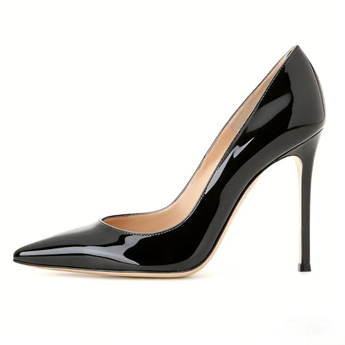 EDEFS Stiletto High Heels Damen Schwarz Elegante Pumps aus Lack...