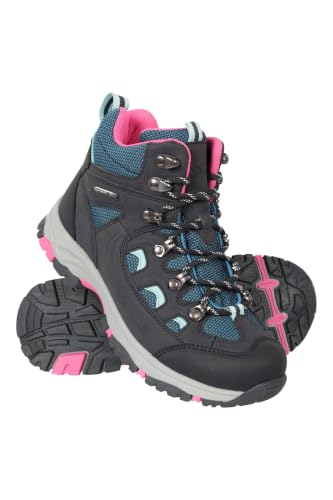 Mountain Warehouse Adventurer Kids Waterproof Boots - IsoDry Footwear with Synthetic Upper Heel & toe bumpers - For Spring Summer Hiking Outdoors Walking Navy Junior Shoe Size 4