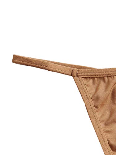 Floerns Women's 4 Pieces Solid Underwear V String Thong Panty Lingerie Multicoloured L #TOP1
