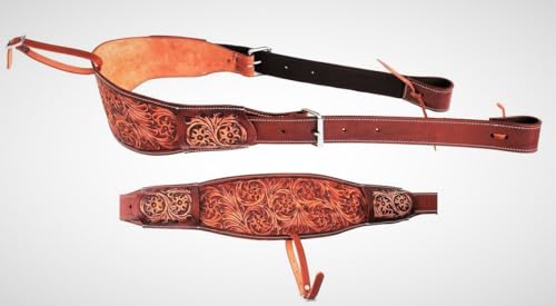 HUMAYL Saddlery Rear Girth Back Cinch Strap Western Horse Saddle Bucking Strap Flank Cinch Smooth Leather Size Length: 40 Buckle to Buckle & Width: 2.75 with 2 Buckles, GIRTH20