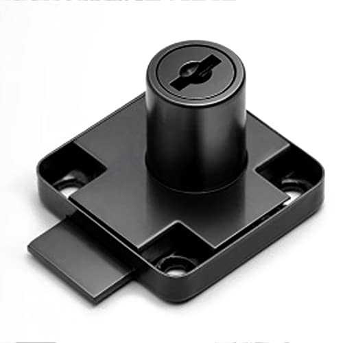 Serrure de tiroir de bureau en alliage noir résistant 19x32 mm
