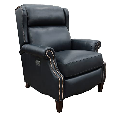 Sillón reclinable piel azul con soporte lumbar miniatura 1