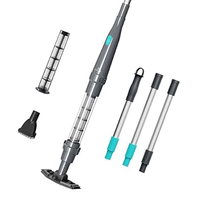 PoolMr Handheld Pool Vacuum for Above Ground Pool & Hot Tub Vacuum, with 2 Brush Heads, 90 Mins Running Time, 13.2 Gallons/Min Powerful Suction, Ideal for Cleaning Debris and Sand Underwater, Black