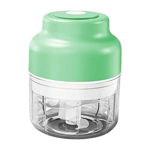 alloneslife Procesador de alimentos recargable por USB de 250 ml, picadora inalámbrica con 4 para ajo, cebolla, carne, camping, picadora inalámbrica con acero inoxidable