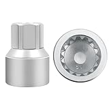 JEUCLEL ABC-51 15Pt Outer Ring 4mm Wheel Locking Nut Key for Porsche VW Toureg Panamera/Cayenne/Macan/Cayman/SUV, Nut Socket Adapter, Anti-Theft Lug Nut Removal Tool, Screw Remover