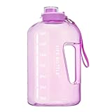 Life Bottle 1 Gallon Water Bottle with Straw Lid and Chug Lid, Leakproof Water Jug. Big Water Bottle with Time Marker, No Quotes. 128 oz with Handle and Straw, BPA Free