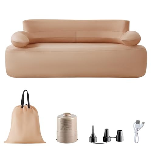 ZTOONE Inflatable Sofa with Built-in Air Pump Rechargeable, inflatable Couch Support 880 lbs,Blow Up Couch for Camping Home,Travel.Picnic