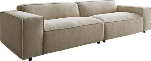 DELIFE XXL-Sofa Tenso Chenille Beige 285x105 cm Big-Sofa