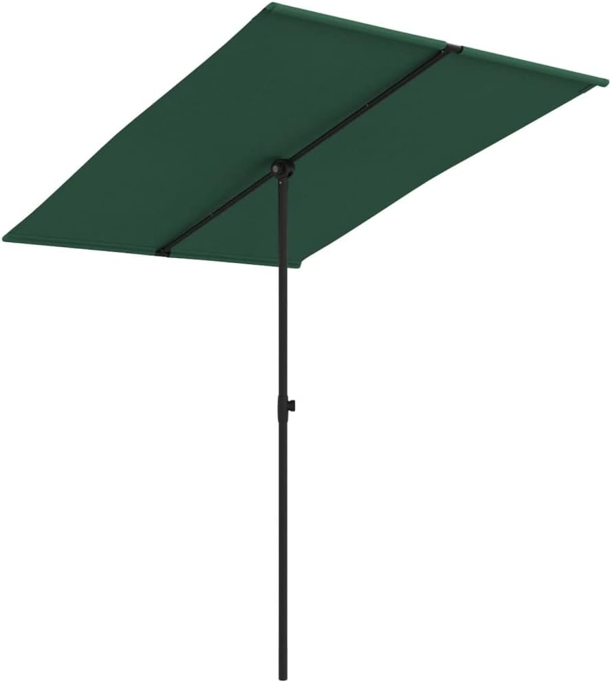 vidaXL Outdoor Parasol, partially open, showing the canopy and pole structure