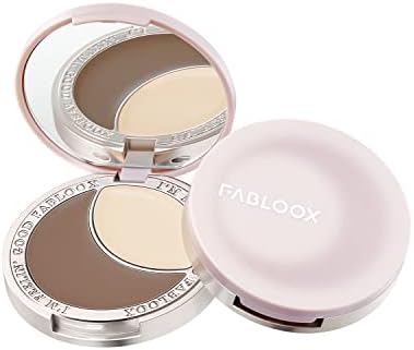 FABLOOX Makeup Highlighter & Contour Palette with Compact Mirror, Cream Contour Kit Highlighter Palette for Face Contouring and Natural Highlighting, Vegan, Cruelty Free