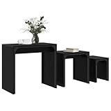 vidaXL Tavolino da Salotto 3 PCS Rovere Nero Legno Multistrato, Set di Tavolini Moderni, caff&egrave; Chic, Elemento Compatto, Mobili Salvaspazio, Stile Elegante per Il Soggiorno