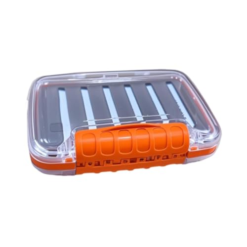 Menolana Fly Box Fly Fishing Box Portable Multifunctional Supplies Saltwater Compact Gift Waterproof Fishing Tackle Tray Double Sided, Orange