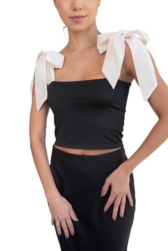 Klarissa Crop Top with Bow Shoulder Straps