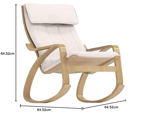 HomeTown Market The Duable Poang Chair Cover Replacement is Custom Made Compatible for IKEA Poang Armchair Slipcover Only. (Polyester Flax Beige) - Image 2