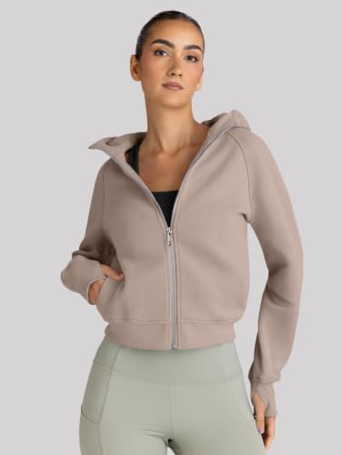 Image of Trendy Queen Womens Zip Up Hoodies Cropped Jackets Fall Clothes 2026