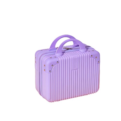 Portable Makeup Travel Briefcase, 12.6 Inch, Pressure-proof ABS, Hard Shell Cosmetic Case for Travel, Camping, Women, Girl (Purple)
