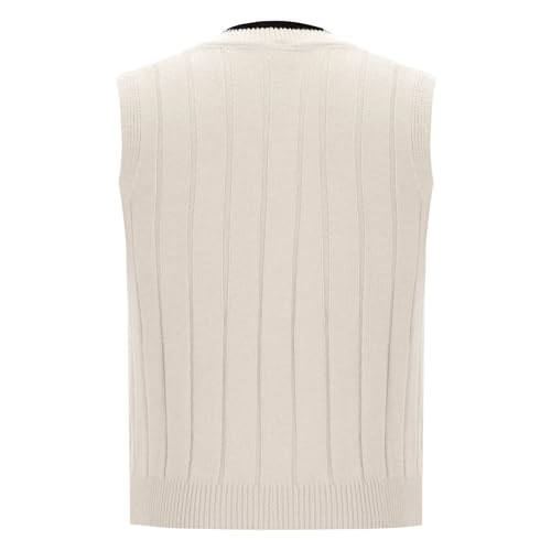 Men's Sweater Vest V Neck Casual Sleeveless Pullover Striped Cable Knit Sweaters Vests Soft Breathable Waistcoat2