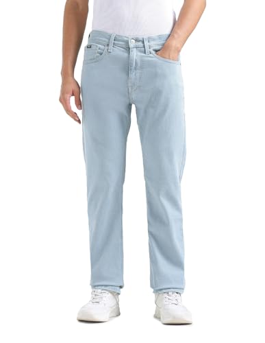 Image of Flying Machine Men's Straight Fit Jeans| Solid | Mid Rise | Stretchable | Jeans for Man