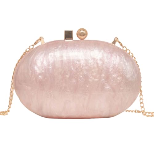 Image of Acrylic Evening Clutch Bag for Women Shell Shape Shoulder Crossbody Bag Glitter Marble Purse Handbag