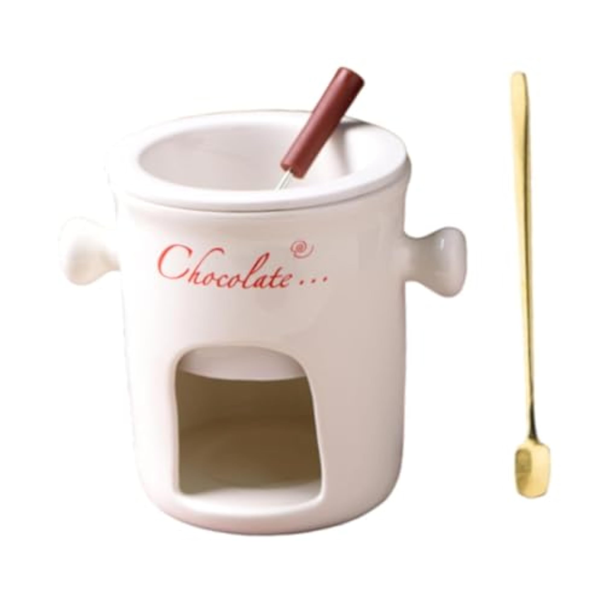 Fondue Mug for Melting Chocolate and Cheese, White