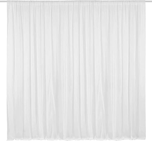 AK Trading 115" x 120" White Chiffon Drapes Panels for