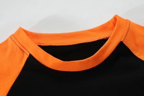 Shirts Boys Girls Halloween Raglan Long Sleeve Kids Pumpkin Skeleton Glow in The Dark Tops 4-11 Years3