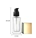 USRommaner 4 Pack,1 oz/30ml Matte Glass Essence Lotion Pump Bottle,Empty Square Cosmetic Container Travel Liquid Foundation Base Dispenser Vials with Pressure Pump,Golden Lid