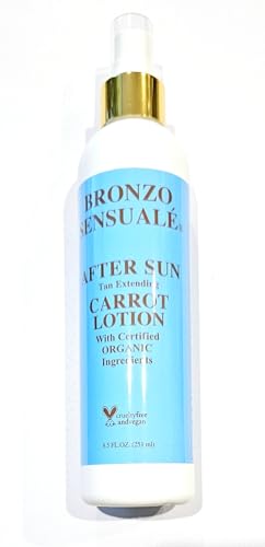 After-Sun Organic Carrot Lotion – Tan Extender by Bronzo Sensuale, 8.5 Fl. Oz.