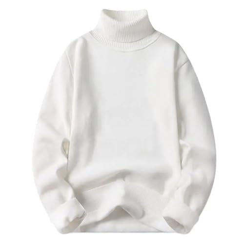 Men's Winter Fleece Turtleneck Sweater Fashion Slim Fit Knitted Solid Color Warm Pullover2