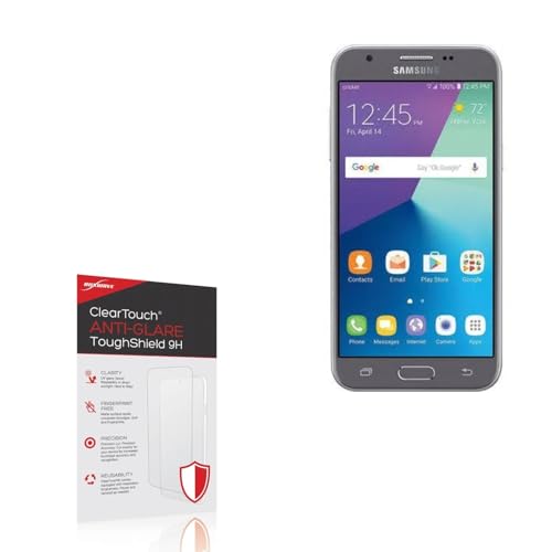 BoxWave Screen Protector Compatible with Samsung Galaxy Amp Prime 2 - ClearTouch Anti-Glare ToughShield 9H (2-Pack), Anti-Glare 9H Tough Flexible Film Screen Protector