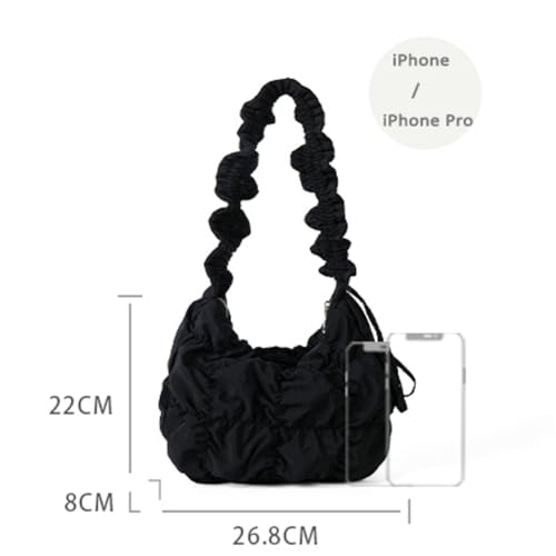 Quilted Tote Bag for Women Puffer Shoulder Bag Adjustable Crescent Crossbody Bag Dumpling Sling Bag Cloud Purse 2025 7