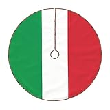 91,4 cm großer Baumrock aus Kunstleinen, moderner Italien-Flaggen-Druck, Feiertagsbaum-Bodenabdeckung, Dekoration, festliche Bodenmatte