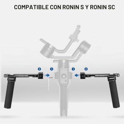 Miniatura 4 de Neewer Empuñadura Handgrip Doble Compatible Con Dji Ronin Rs4 Rs4 Pro Rs3 Rs3 Pro Rs2 Rsc2 Pro Gimbal,Kit De Handle Doble Con 2 Mini Nato Rails,Nato Clamps Liberación Rápida,Rosca 1 4 Y 3 8 ,Ga006