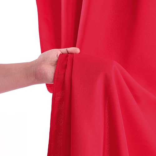 Image of Red Backdrop Curtains 30ft x 8ft: Polyester Photography Backdrop Drapes - Wedding Party Christmas Backdrop Decorations