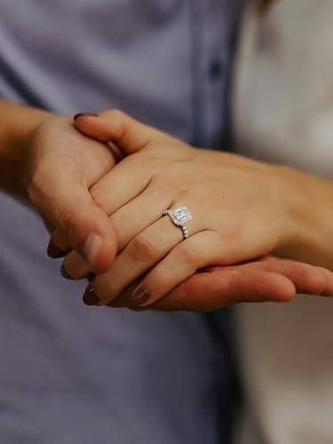 Kstyle 2ct Pear/Oval/Round Moissanite Solitaire/Halo Engagement Rings for Women 14K White Gold 925 Sterling Silver Lab Diamond Wedding Ring Wedding Anniversary Promise Gift3