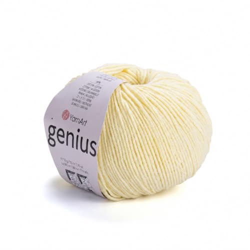 YarnArt Genius Soft Cotton Blend Yarn, 1 Pack (1.76 oz / 174 Yds)