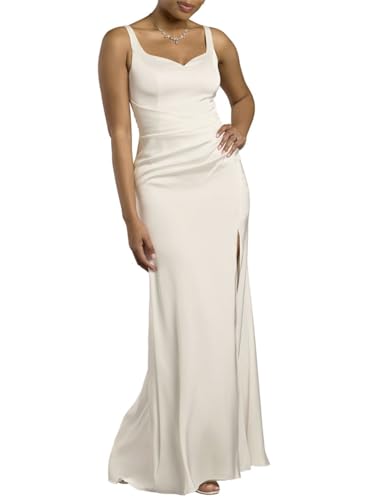 David's Bridal Matte Satin Draped Sheath Tank Wedding Dress