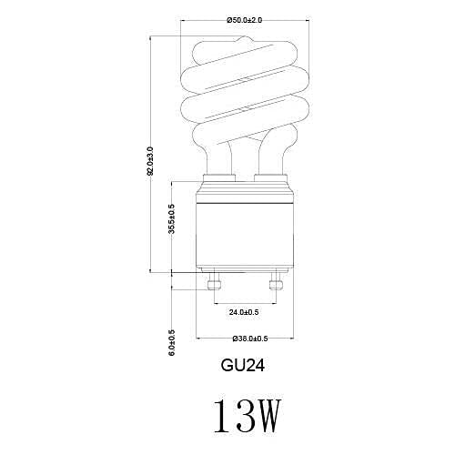 Kor K21037-4 Pack) 13 Watt Mini Spiral - Gu24 Base - (60W Equivalent) - T2 Mini-Twist - Cfl Light Bulb (Cool White (4100K) thumb #6