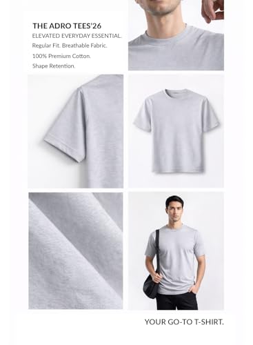 Image of ADRO Mens Printed Cotton T-Shirts Pack of 3 | Regular Fit Graphic Tshirt | Breathable Modern Stylish Casual T Shirt for Travel Gym Daily Lifestyle