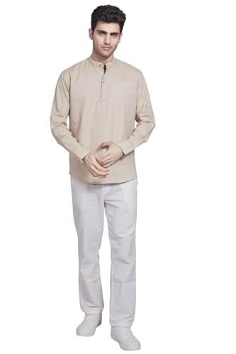 Image of DIVISIVE Men's Slim Fit Full Sleeves Cotton Short Kurta